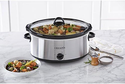 7 Quart Oval Manual Slow Cooker – Stainless Steel - Curated Catalog X8