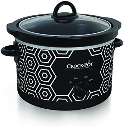 4.5 Quart Portable Slow Cooker – Black & White - Curated Catalog C8