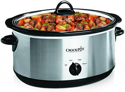 7 Quart Oval Manual Slow Cooker – Stainless Steel - Curated Catalog X8