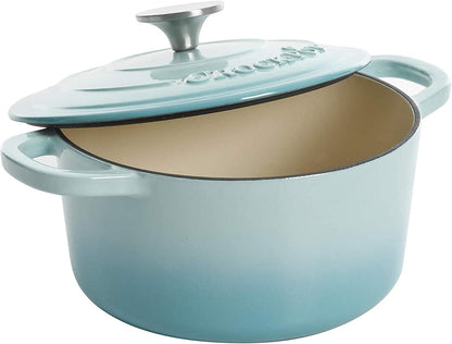 3 Quart Enameled Cast Iron Dutch Oven – Aqua - Curated Catalog T9