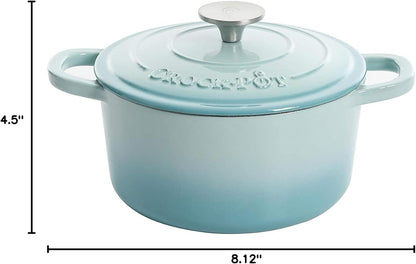 3 Quart Enameled Cast Iron Dutch Oven – Aqua - Curated Catalog T9